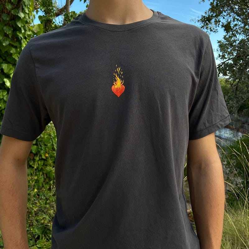 burning heart t-shirt